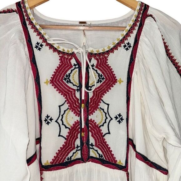 Free People Women's Sweet Escape Midi Dress boho embroidered small - Picture 11 of 12